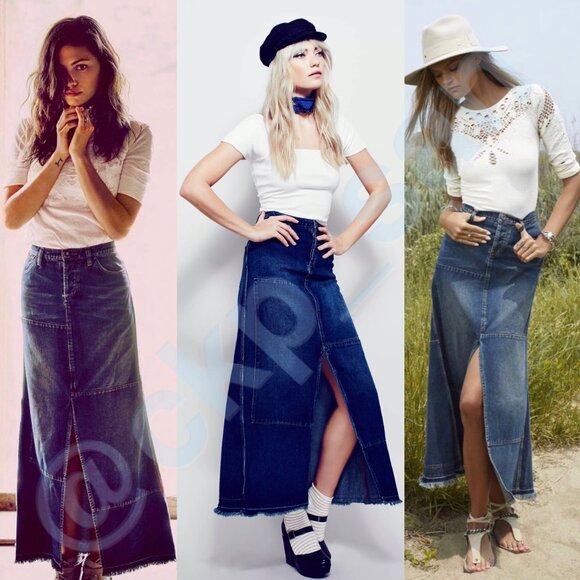 NWOT Free People Leann Patchwork Maxi Skirt Sz 27 - Picture 8 of 16